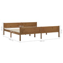 sengestel 200x200 cm massivt fyrretræ gyldenbrun