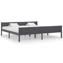 sengeramme uden madras massivt fyrretræ 200x200 cm grå