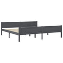 sengeramme uden madras massivt fyrretræ 200x200 cm grå