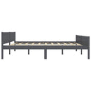 sengeramme uden madras massivt fyrretræ 200x200 cm grå