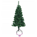 kunstigt juletræ til hjørne 150 cm PVC grøn