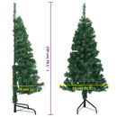 kunstigt juletræ til hjørne 150 cm PVC grøn