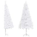 kunstigt juletræ til hjørne 240 cm PVC hvid