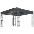 pavillon med LED-lyskæder 3x3 m antracitgrå