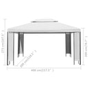 pavillon med LED-lyskæder 3x4 m hvid
