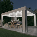 pavillon med LED-lyskæder 3x4 m hvid