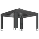 pavillon med dobbelt tag og LED-lyskæder 3x3 m antracitgrå