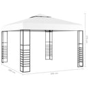 havepavillon med LED-lyskæder 3x3 m hvid