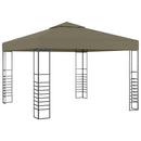 pavillon med LED-lyskæder 3x3 m gråbrun