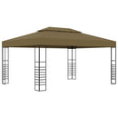 pavillon med LED-lyskæder 3x4 m gråbrun
