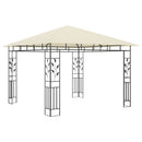 pavillon med myggenet og LED-lyskæder 3x3x2,73 m cremefarvet