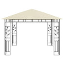 pavillon med myggenet og LED-lyskæder 3x3x2,73 m cremefarvet