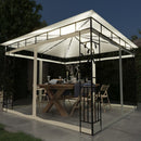 pavillon med myggenet og LED-lyskæder 3x3x2,73 m cremefarvet