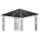pavillon med myggenet og LED-lyskæder 3x3x2,73 m antracitgrå