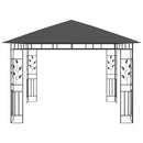 pavillon med myggenet og LED-lyskæder 3x3x2,73 m antracitgrå