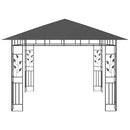 pavillon med myggenet og LED-lyskæder 3x3x2,73 m antracitgrå