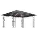 pavillon med myggenet og LED-lyskæder 4x3x2,73 m antracitgrå