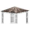 pavillon med myggenet og LED-lyskæder 3x3x2,73 m gråbrun