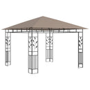 pavillon med myggenet og LED-lyskæder 3x3x2,73 m gråbrun