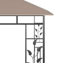 pavillon med myggenet og LED-lyskæder 3x3x2,73 m gråbrun