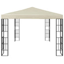 pavillon med LED-lyskæder 3x4 m cremefarvet