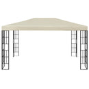 pavillon med LED-lyskæder 3x4 m cremefarvet