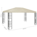 pavillon med LED-lyskæder 3x4 m cremefarvet