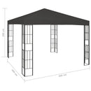 pavillon med LED-lyskæder 3x3 m antracitgrå