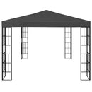 pavillon med LED-lyskæder 3x4 m antracitgrå