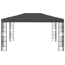 pavillon med LED-lyskæder 3x4 m antracitgrå