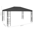 pavillon med LED-lyskæder 3x4 m antracitgrå