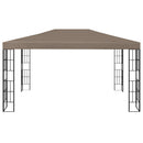 pavillon med LED-lyskæder 4x3 m gråbrun