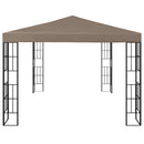 pavillon med LED-lyskæder 4x3 m gråbrun