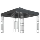 pavillon med LED-lyskæder 3x3 m stof antracitgrå