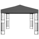 pavillon med LED-lyskæder 3x3 m stof antracitgrå