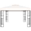 pavillon med LED-lyskæder 3x4 m stof cremefarvet