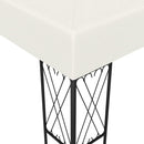 pavillon med LED-lyskæder 3x4 m stof cremefarvet