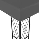 pavillon med LED-lyskæder 3x4 m stof antracitgrå