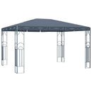pavillon med LED-lyskæder 400x300 cm antracitgrå