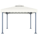 pavillon med LED-lyskæder 300x300 aluminium cremefarvet