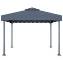 pavillon med LED-lyskæder 300x300 cm aluminium antracitgrå
