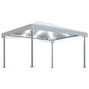 pavillon med LED-lyskæder 400x300 cm aluminium cremefarvet