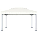 pavillon med LED-lyskæder 400x300 cm aluminium cremefarvet