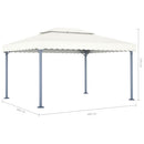 pavillon med LED-lyskæder 400x300 cm aluminium cremefarvet