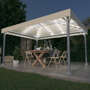 pavillon med LED-lyskæder 400x300 cm aluminium cremefarvet