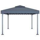 pavillon med LED-lyskæder 400x300 cm aluminium antracitgrå