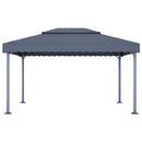 pavillon med LED-lyskæder 400x300 cm aluminium antracitgrå