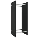 brændestativ 40x35x100 cm hærdet glas sort
