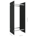 brændestativ 40x35x100 cm hærdet glas sort