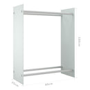 brændestativ 80x35x100 cm hærdet glas hvid